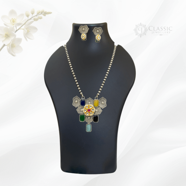 German Silver Dual Tone Necklace7