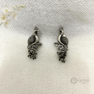 German Silver peacock Earrings-3