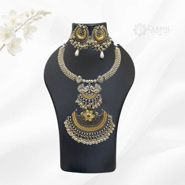 Silver Oxidized Dual Tone Necklace1