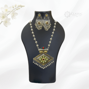 Silver Oxidized Dual Tone Necklace3