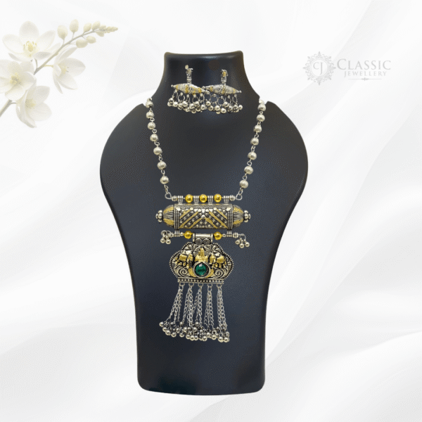 Silver Oxidized Dual Tone Necklace5