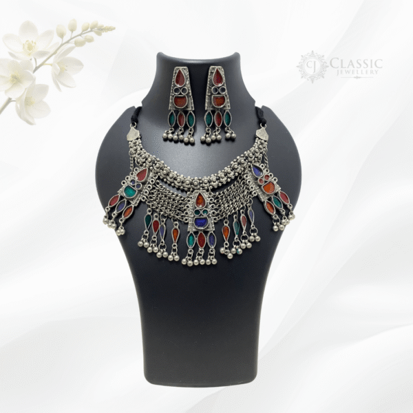 Silver Oxidized Heritage Choker