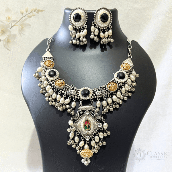 German Silver Dual Tone Necklace-15