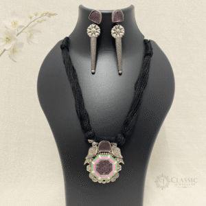 German Silver thread necklace-2