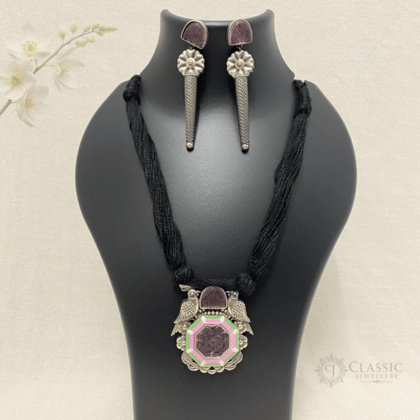 German Silver thread necklace-2