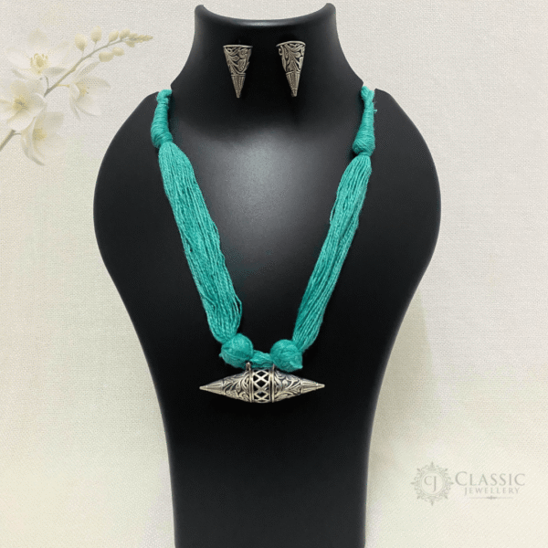 German Silver thread necklace-6