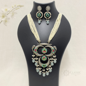 German-silver-Kundan Studded Necklace