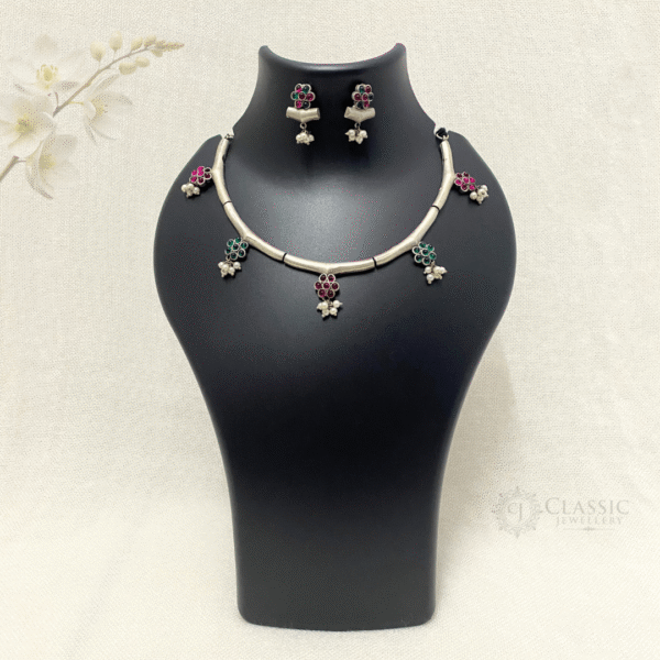 German-silver-multistone-Necklace