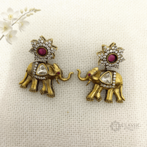 The “Airavat” Golden Plated Earrings