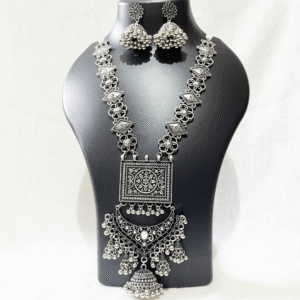 Silver Oxidized Dual Tone Necklace-20