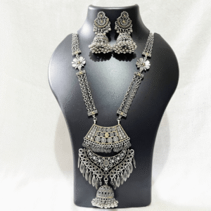 Silver Oxidized Dual Tone Necklace-21
