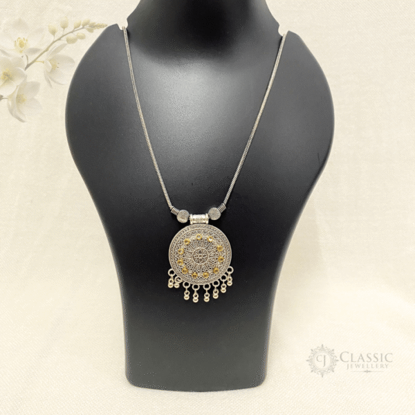 Silver Oxidized Dual Tone Necklace11