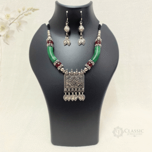 Silver Oxidized Dual Tone Necklace12