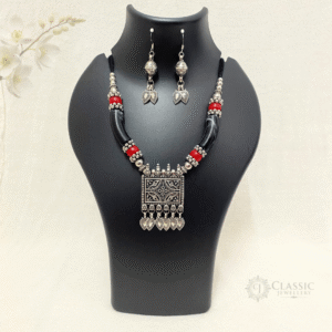 Silver Oxidized Dual Tone Necklace13