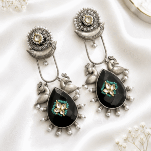 The "Royal Peacock" German Silver Earrings