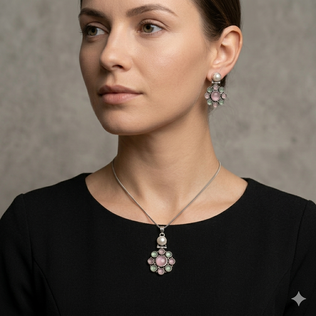 German Silver Pendant Set - Image 2