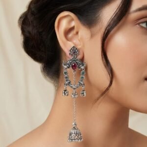 Silver Long Tassel Earring