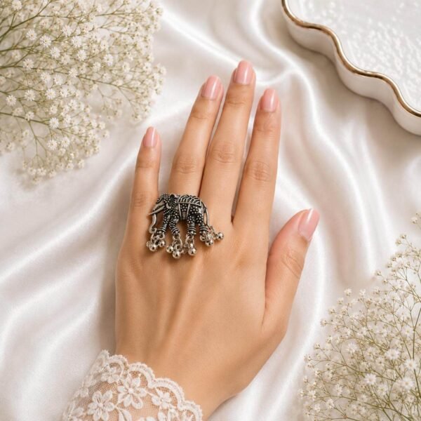 Elephant oxidized Ring
