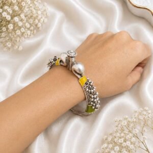 German Silver Multicolor Traditional Kada Bracelet