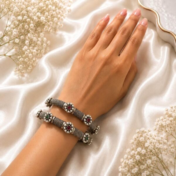 Oxidized Motif Bangles