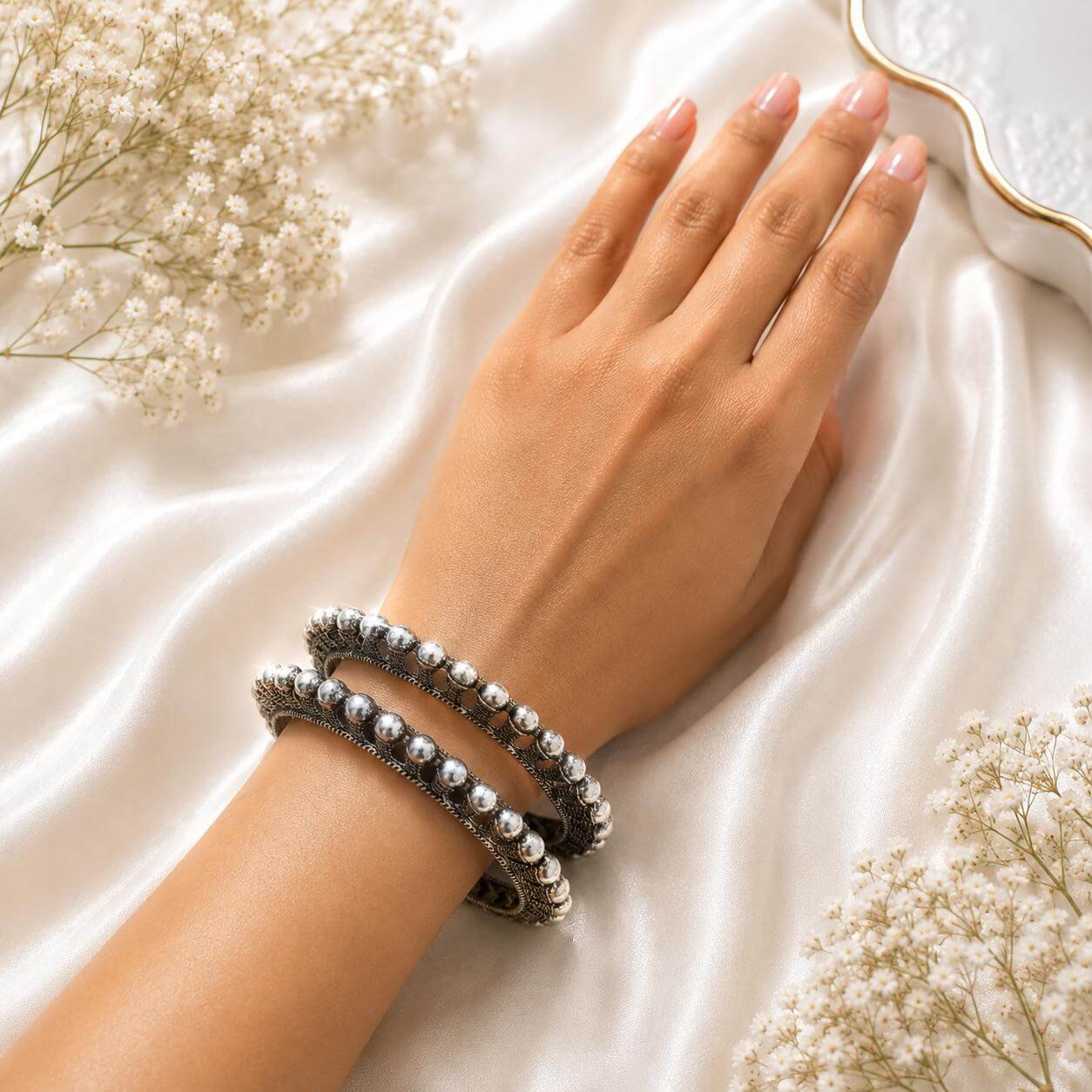 Oxidixed Silver Bangles