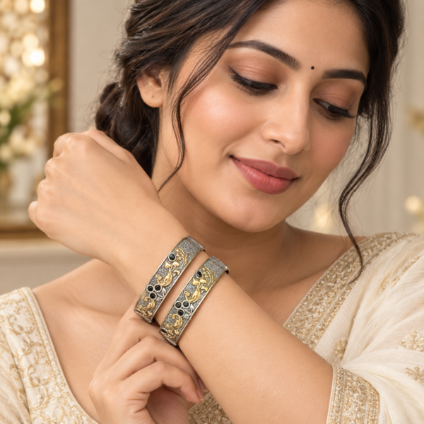 German Silver Dual Tone Kada