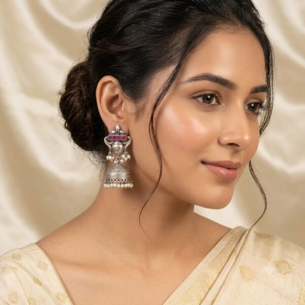 German Silver Jumka Earrings