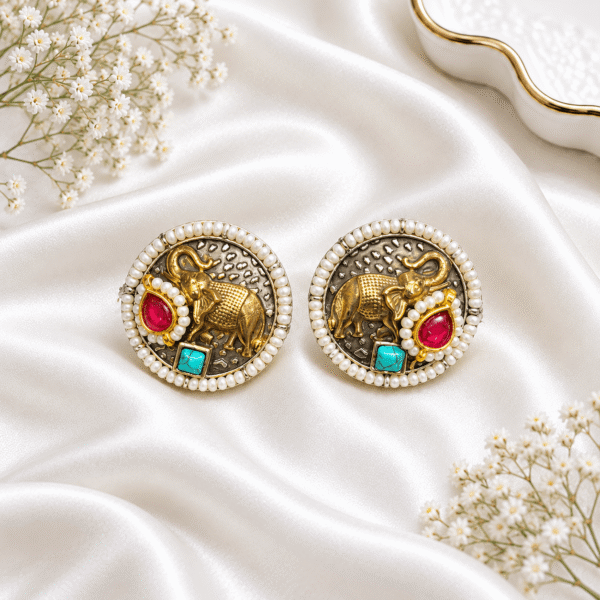 German Silver Stud Earrings